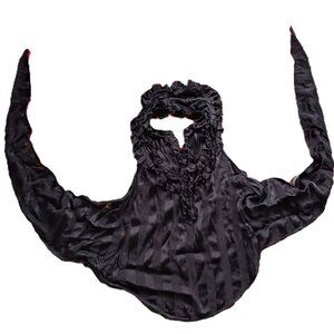 Sleeveless sheer silk wrap-around top, black, size small (Cache brand)